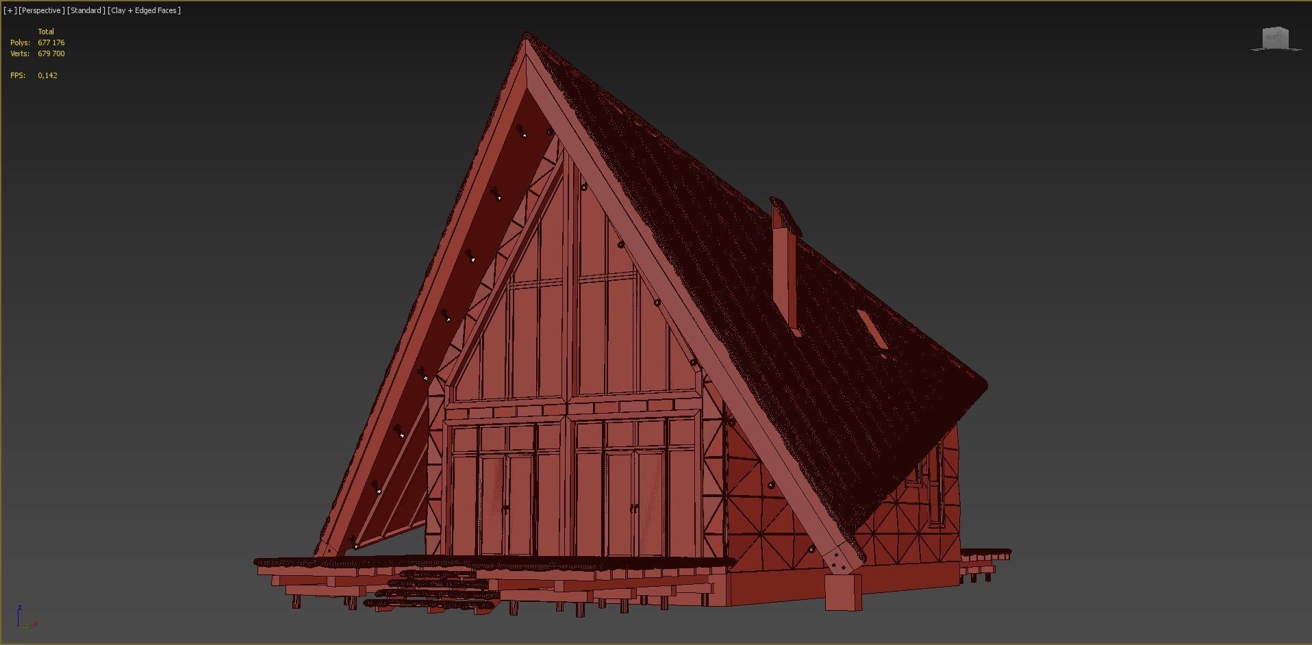 Winter house in the forest 3D model_20