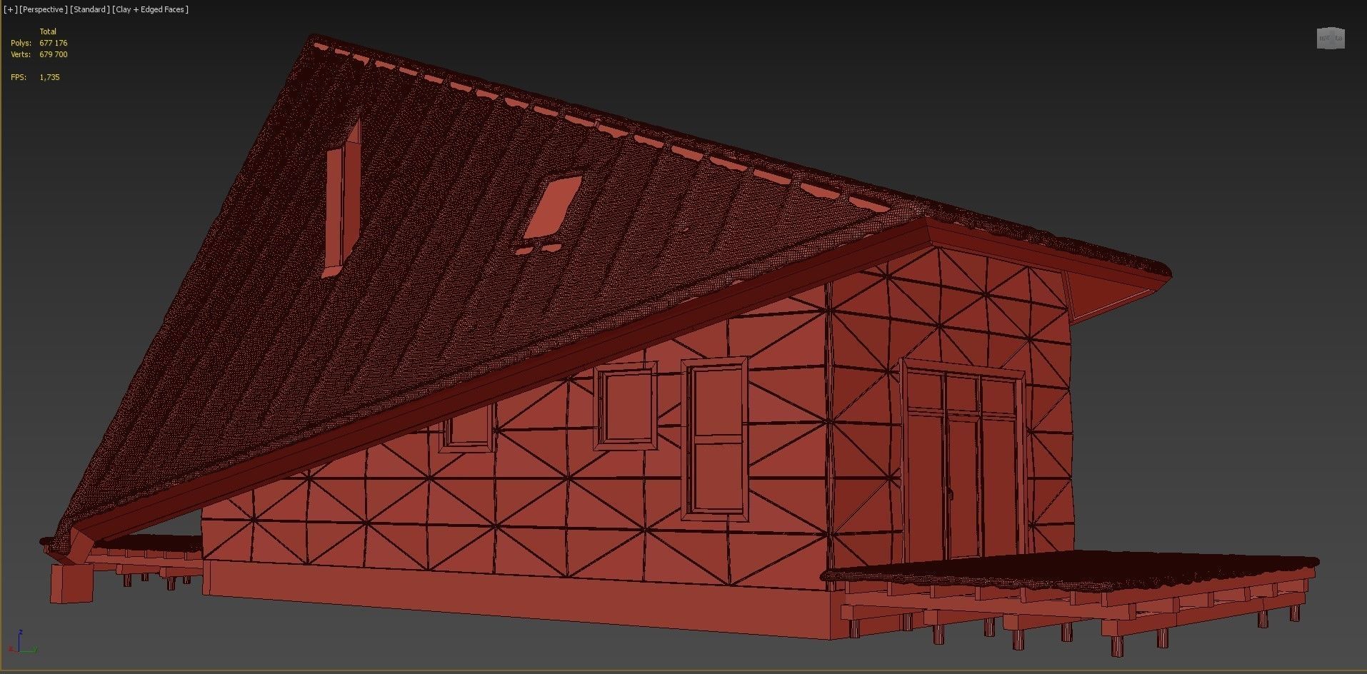 Winter house in the forest 3D model_21