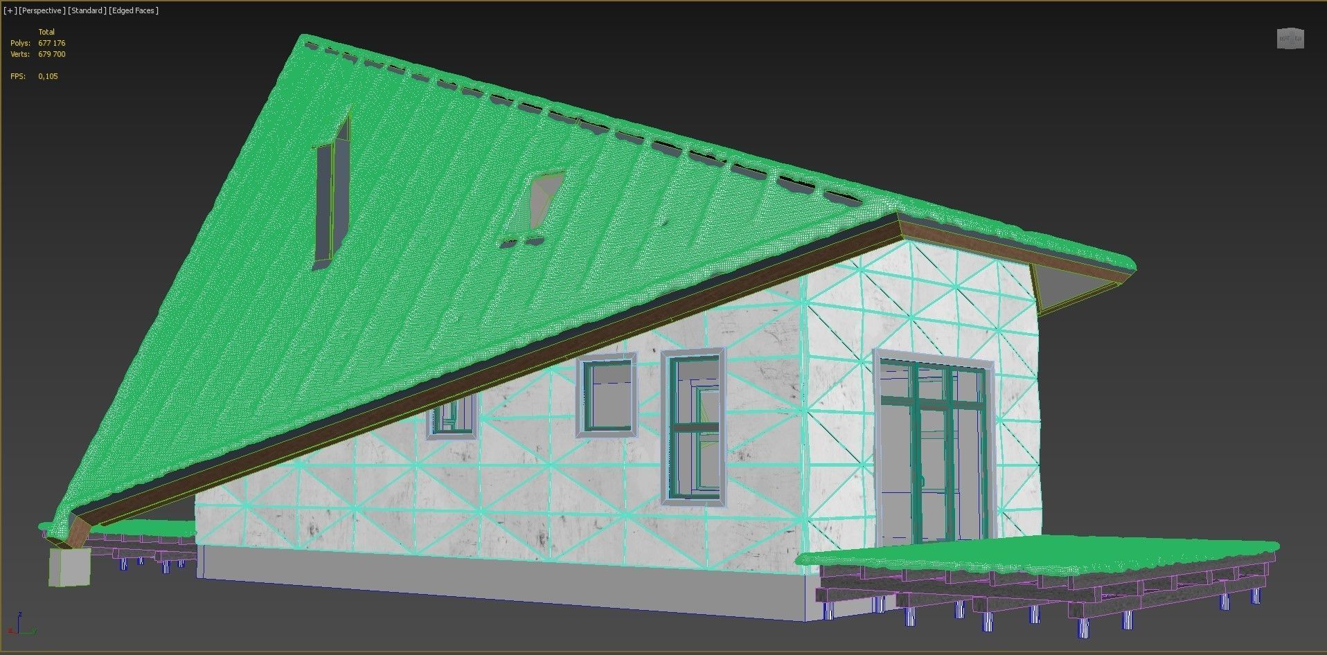 Winter house in the forest 3D model_18