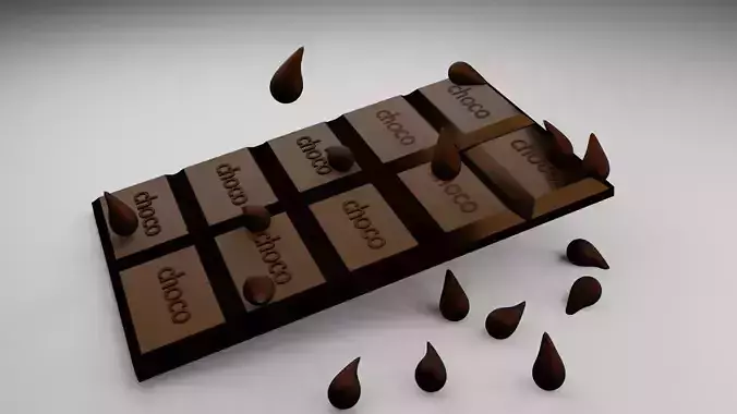 chocolate bar with drops falling from it