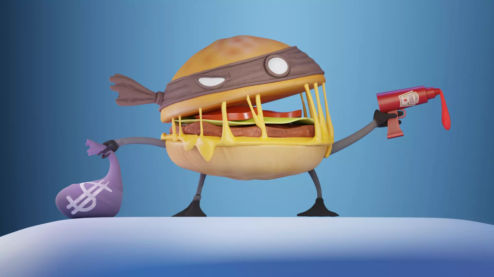 Burger Heist - Stylized Character Model 3D model_0