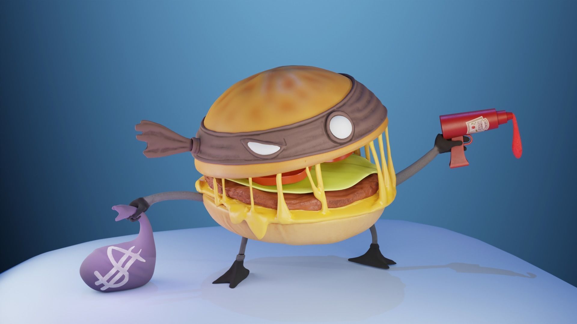 Burger Heist - Stylized Character Model 3D model_4