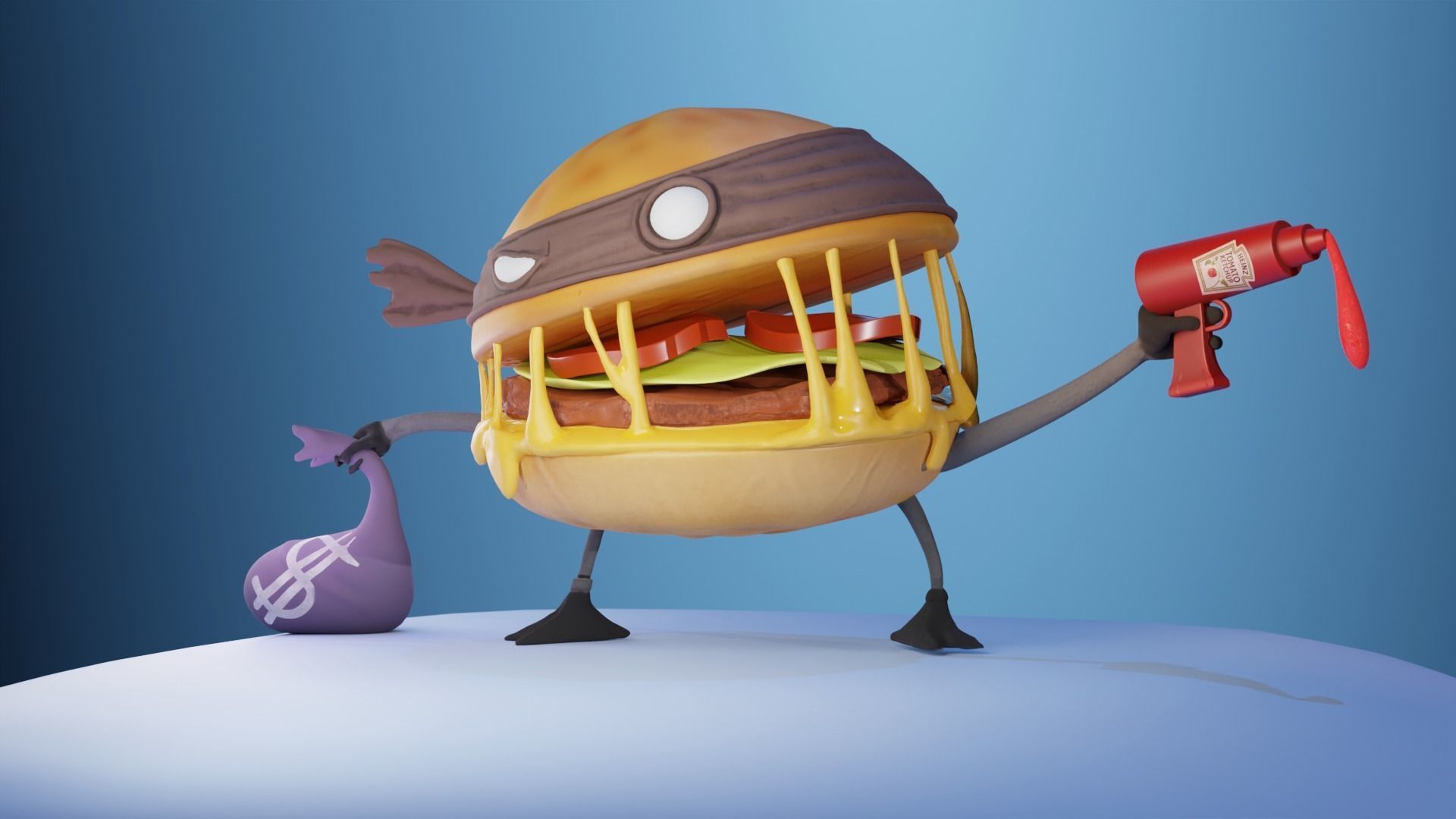 Burger Heist - Stylized Character Model 3D model_3