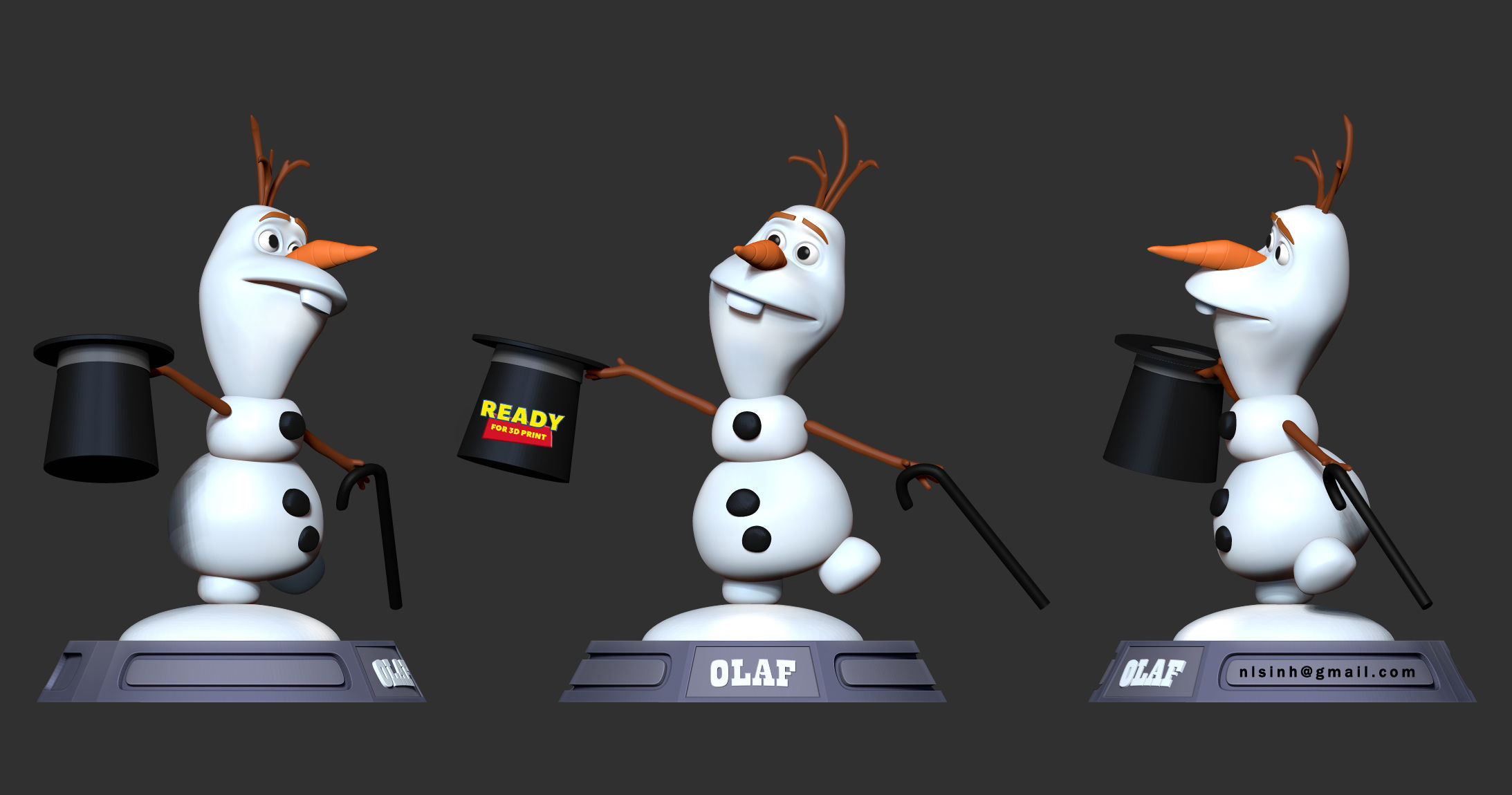 Magician Olaf 3D print model_3