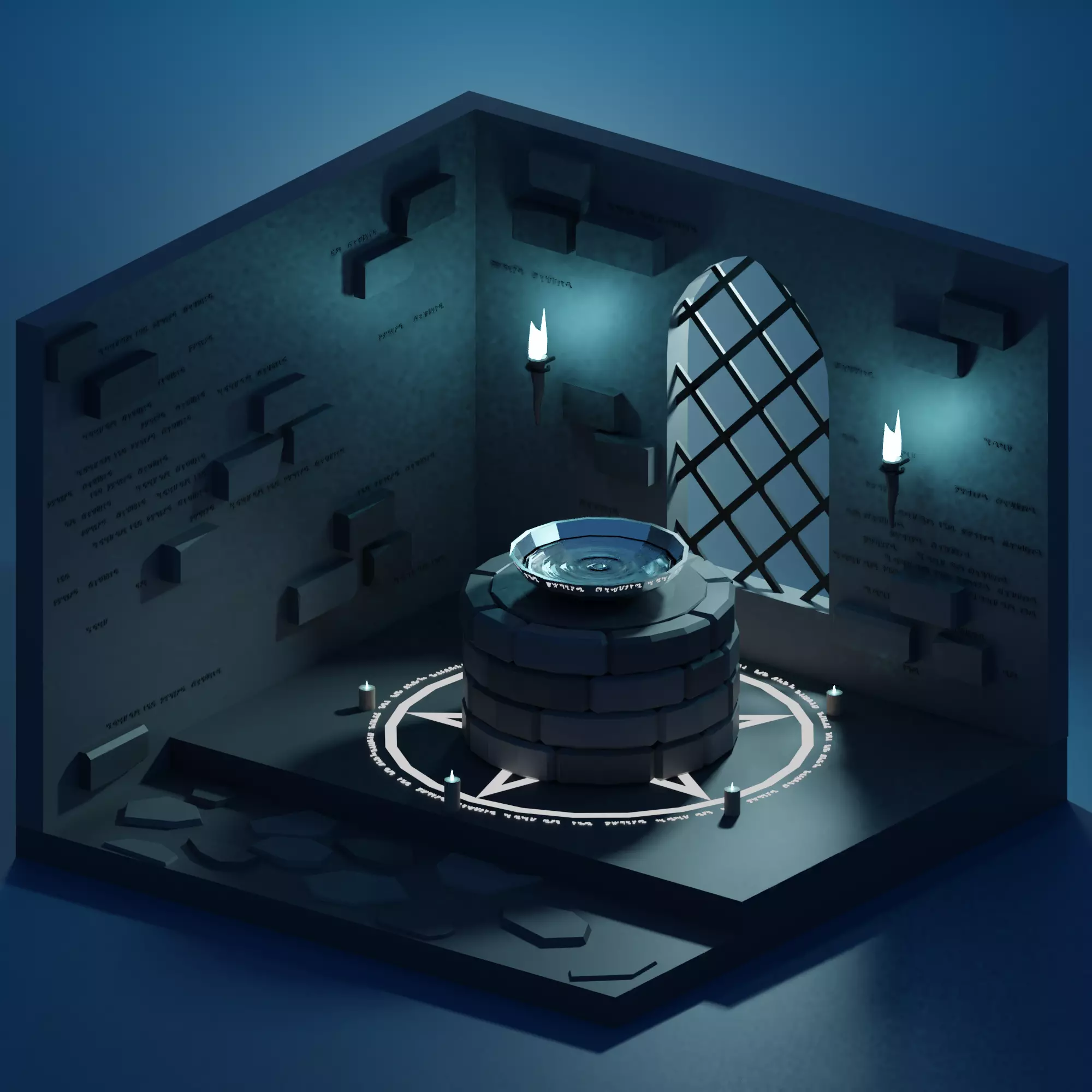 Sanctuary - temple Low-poly 3D model_0