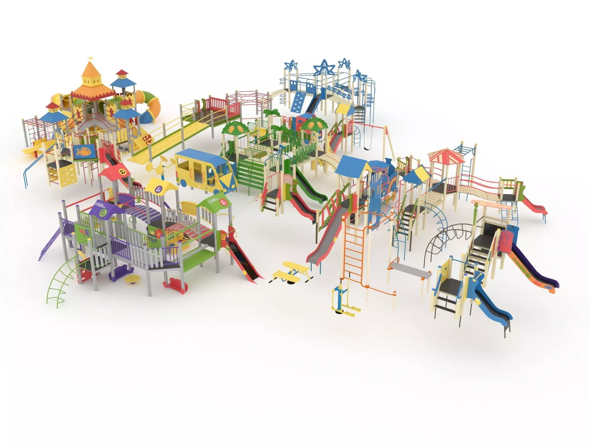 Collection playground for kids 3D model_0