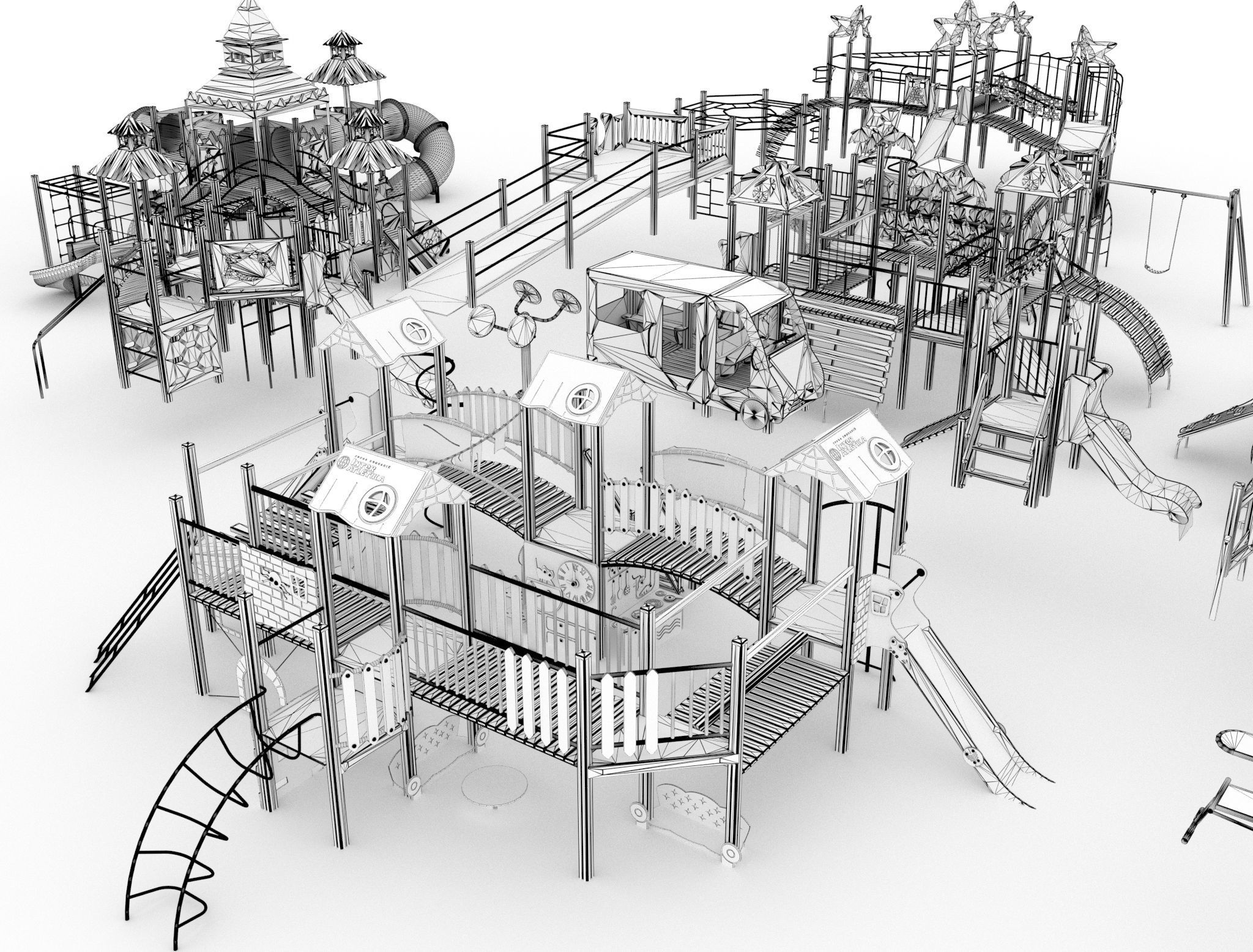 Collection playground for kids 3D model_15