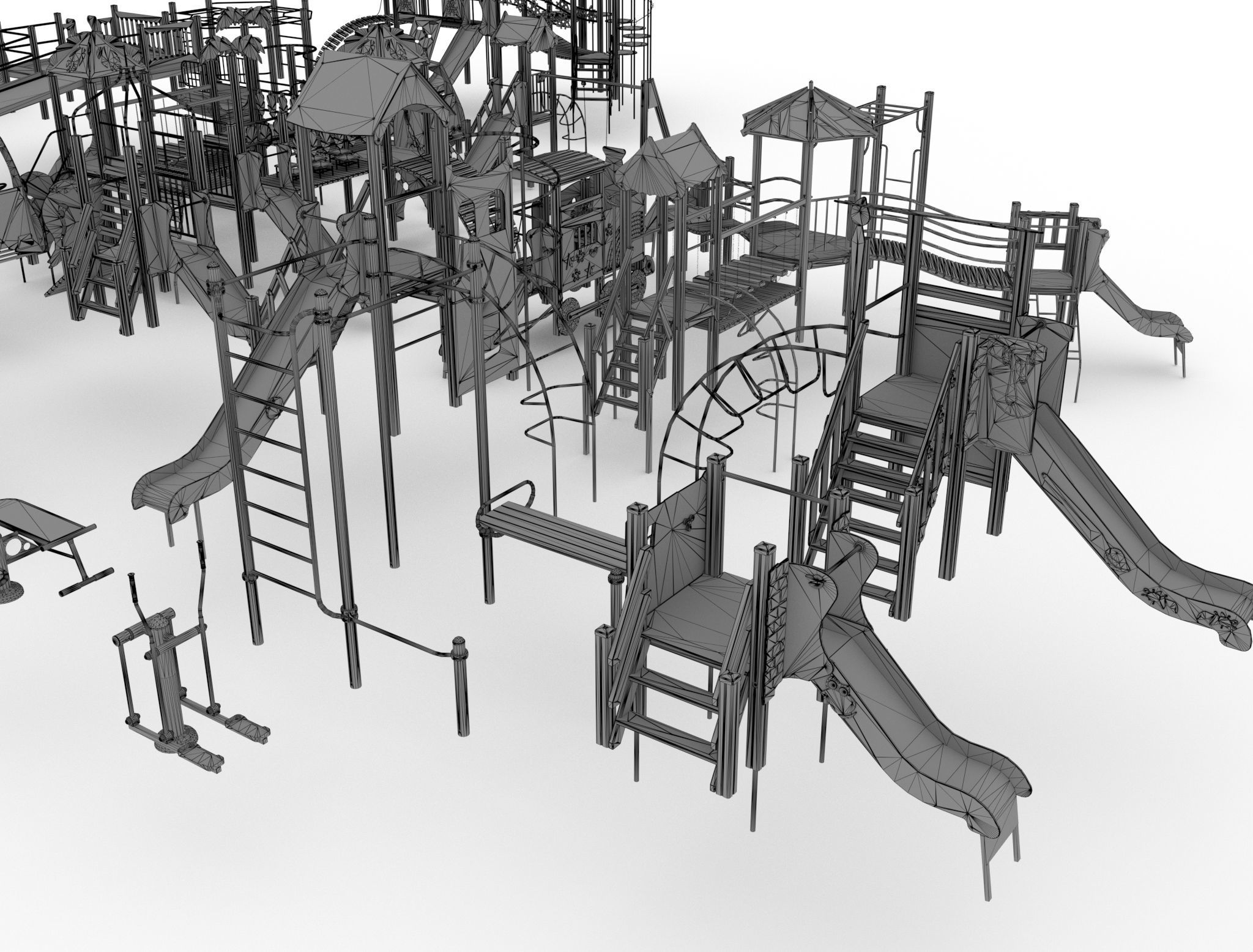 Collection playground for kids 3D model_14