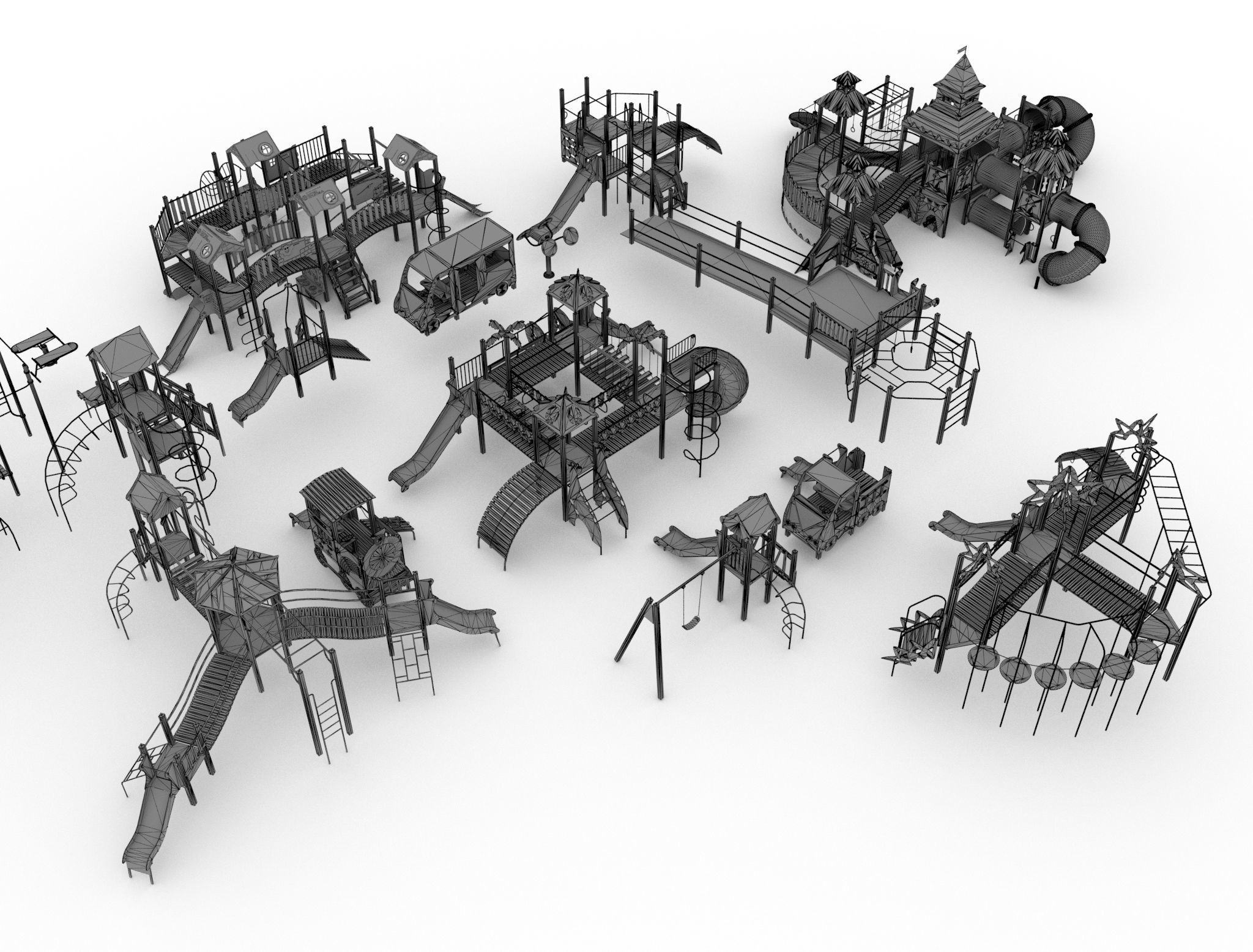 Collection playground for kids 3D model_16