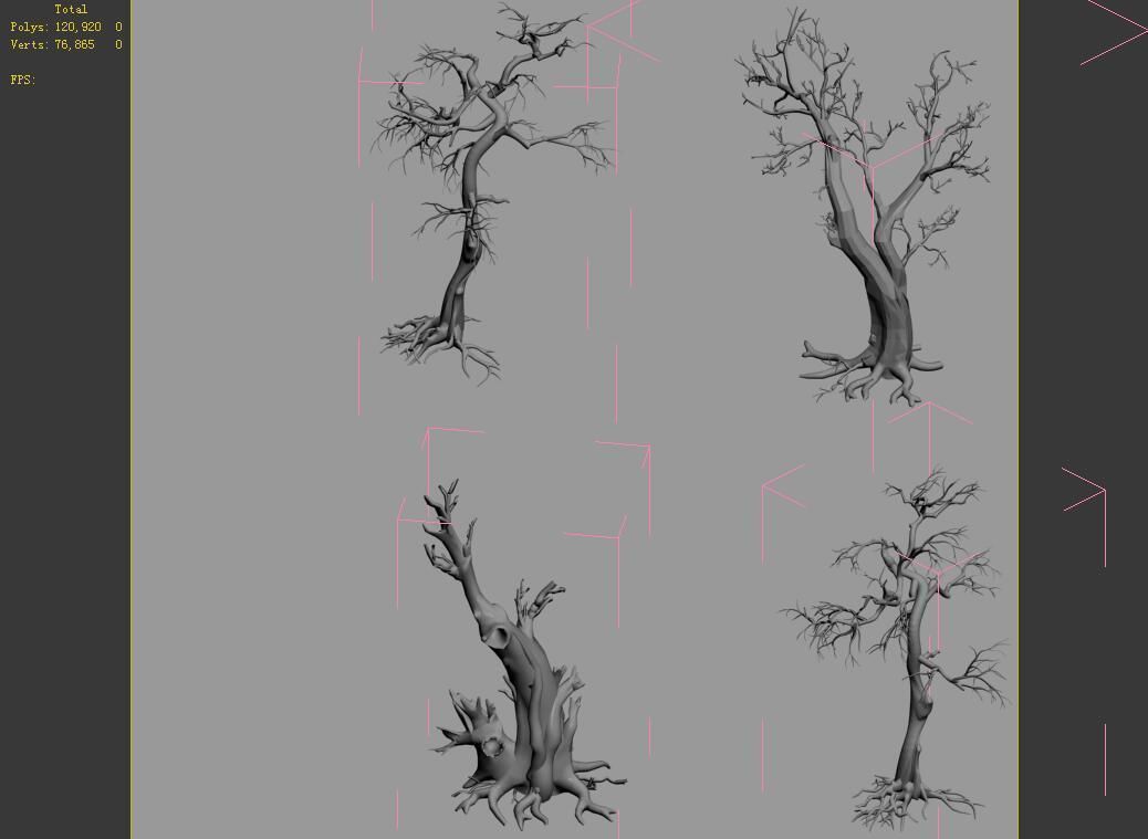 Dragon Fortress-Spider Forest Withered Tree 01 3D model_5