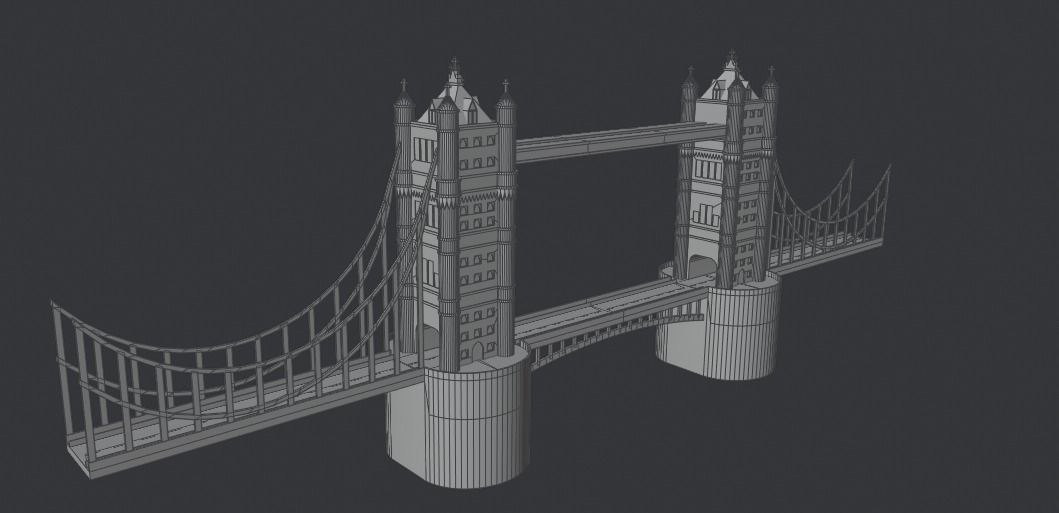 London Tower Bridge Low-poly 3D model_11