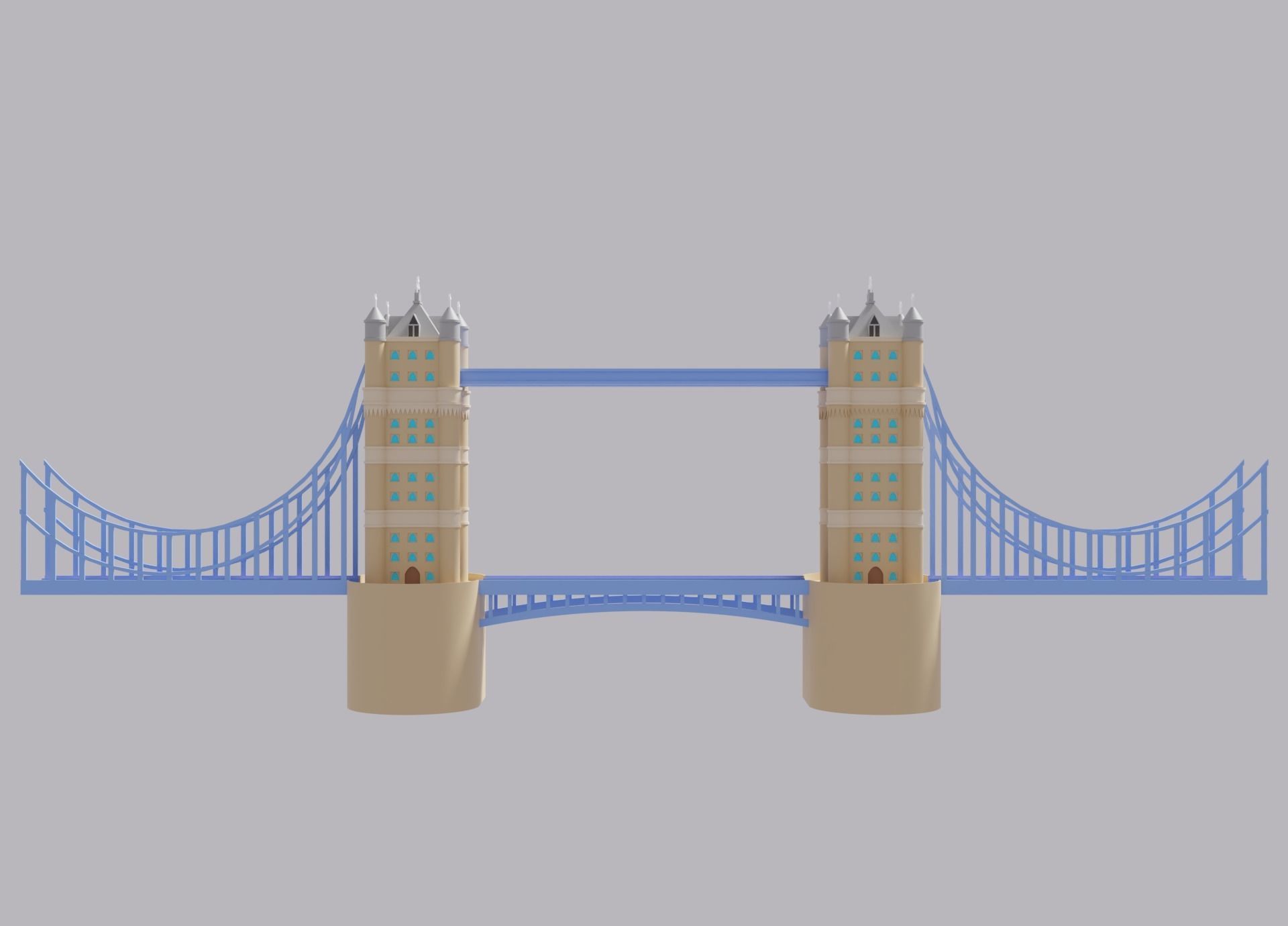 London Tower Bridge Low-poly 3D model_9