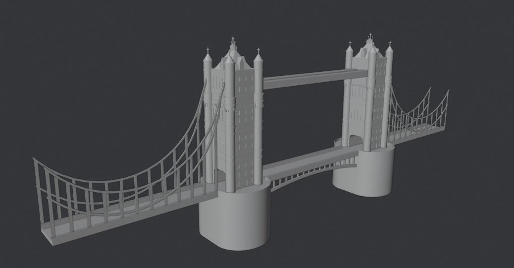 London Tower Bridge Low-poly 3D model_13