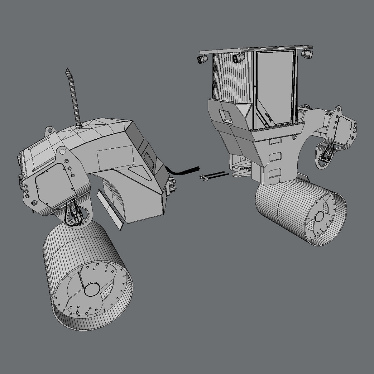 Vibratory Asphalt Compactor Cat CB543D 3D model_7