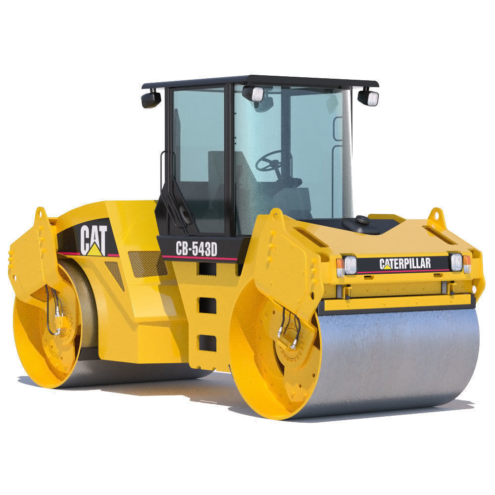 Vibratory Asphalt Compactor Cat CB543D 3D model_4