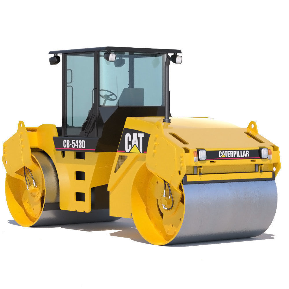 Vibratory Asphalt Compactor Cat CB543D 3D model_2