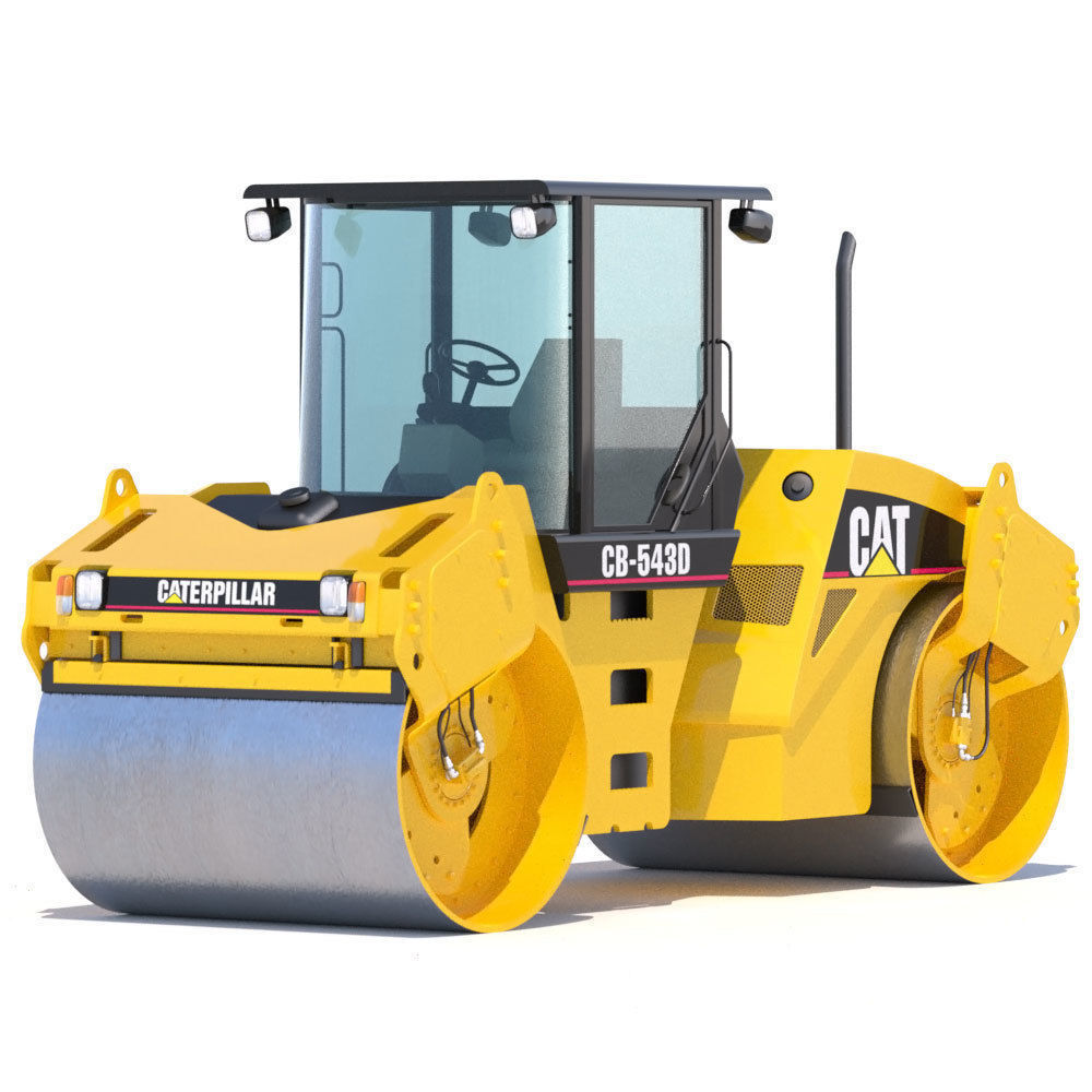 Vibratory Asphalt Compactor Cat CB543D 3D model_3