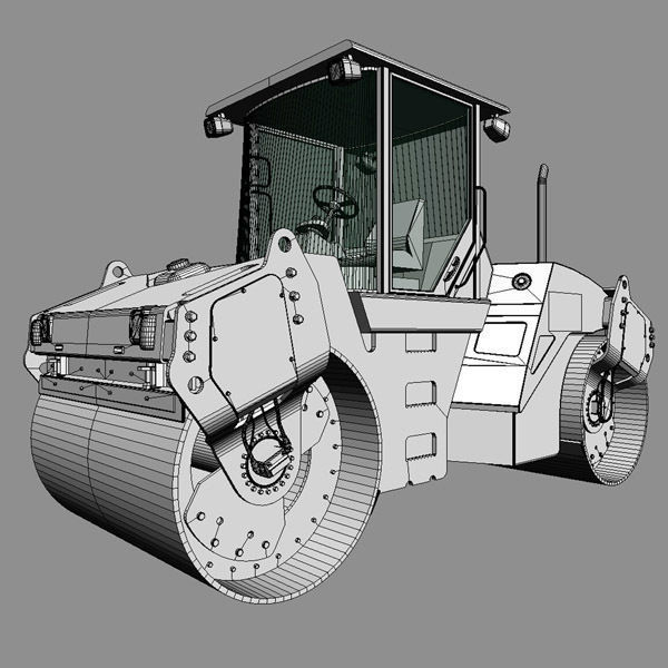 Vibratory Asphalt Compactor Cat CB543D 3D model_6