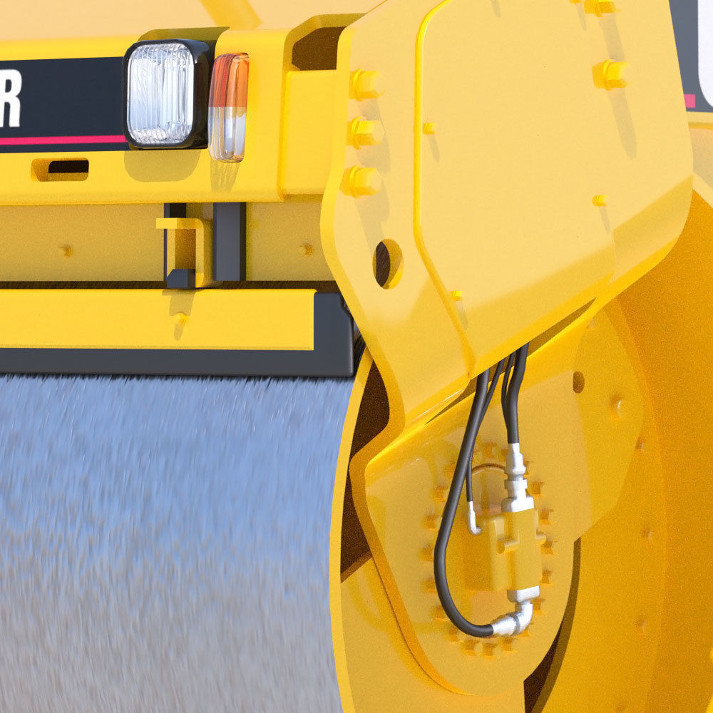 Vibratory Asphalt Compactor Cat CB543D 3D model_8