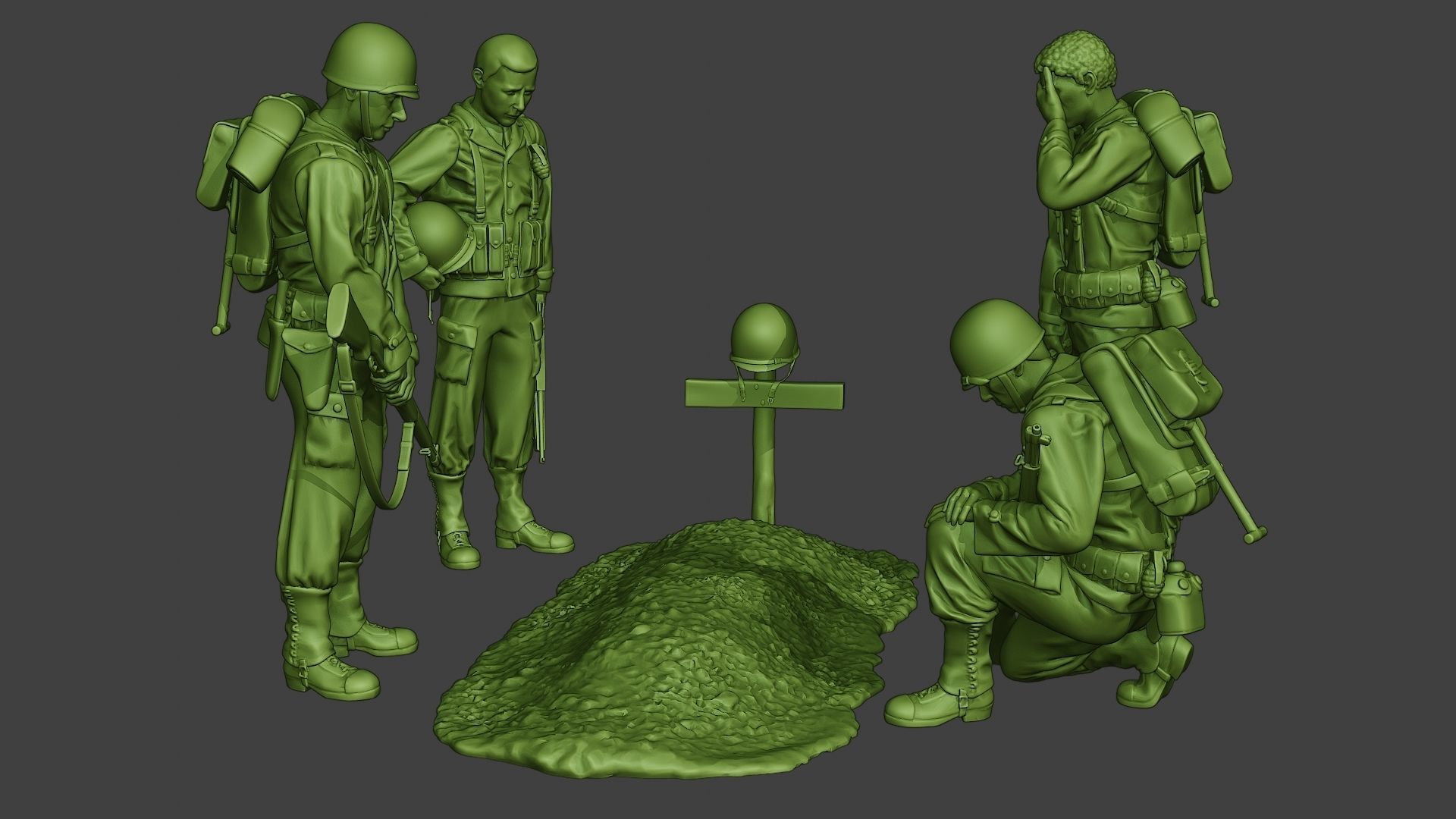 American soldiers ww2 A11 Pack 1 3D Model Collection_1
