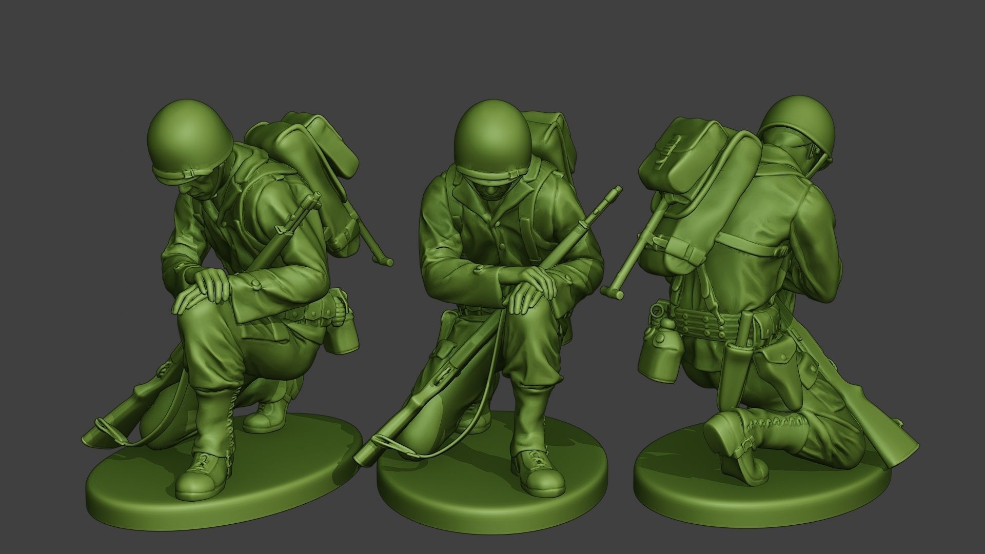 American soldiers ww2 A11 Pack 1 3D Model Collection_10