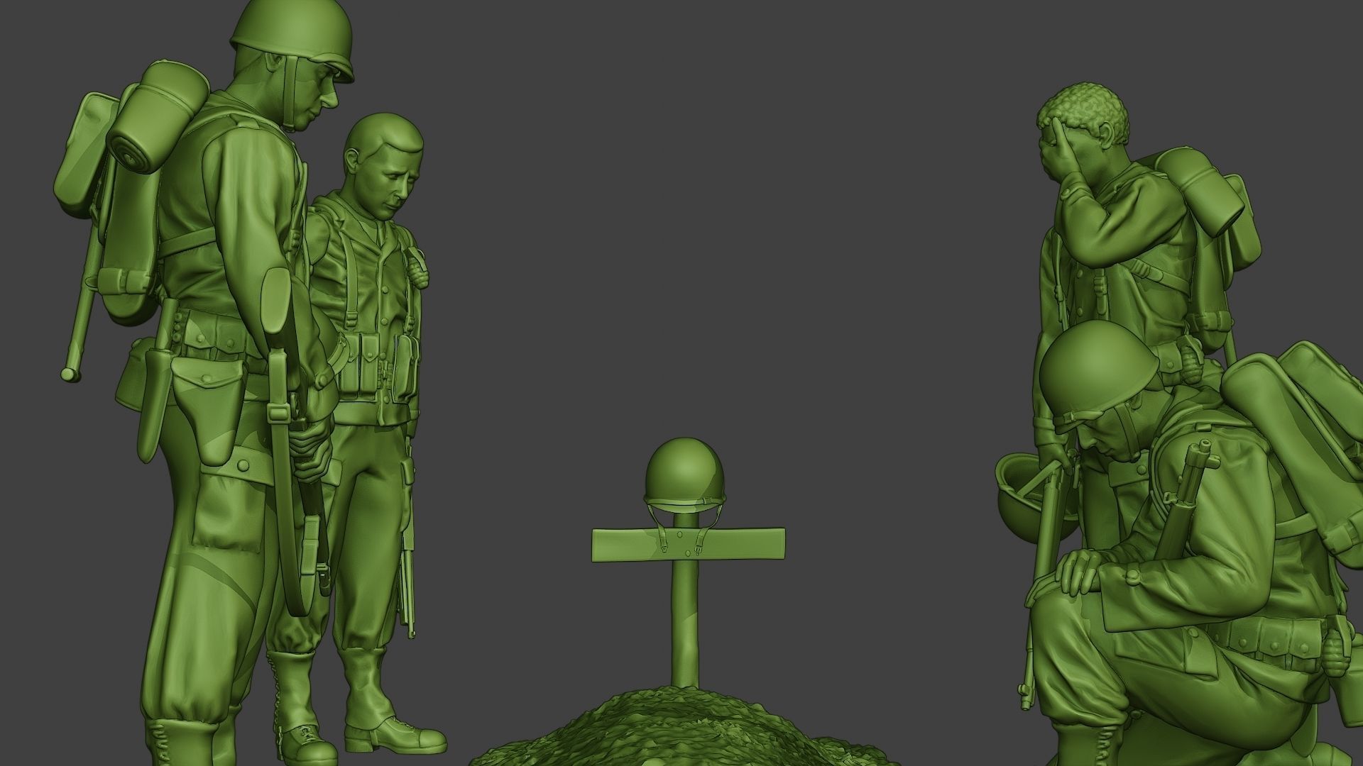 American soldiers ww2 A11 Pack 1 3D Model Collection_23