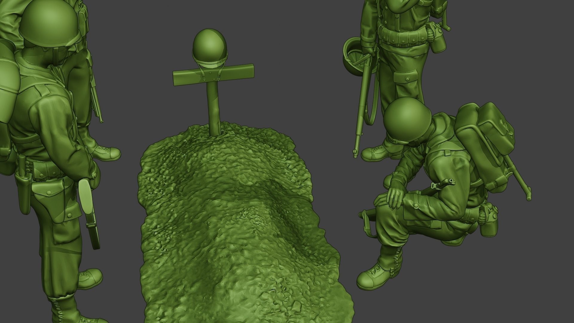 American soldiers ww2 A11 Pack 1 3D Model Collection_15