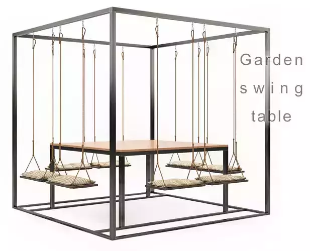 Garden swing table 3D model