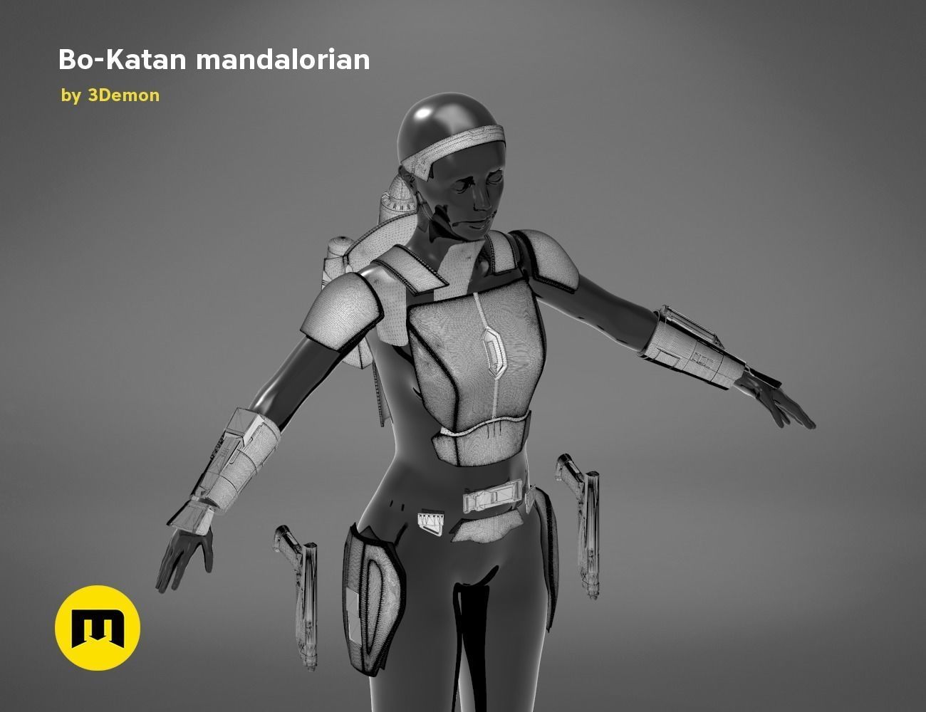 Bo-Katan Mandalorian Armor Set 3D print model_58