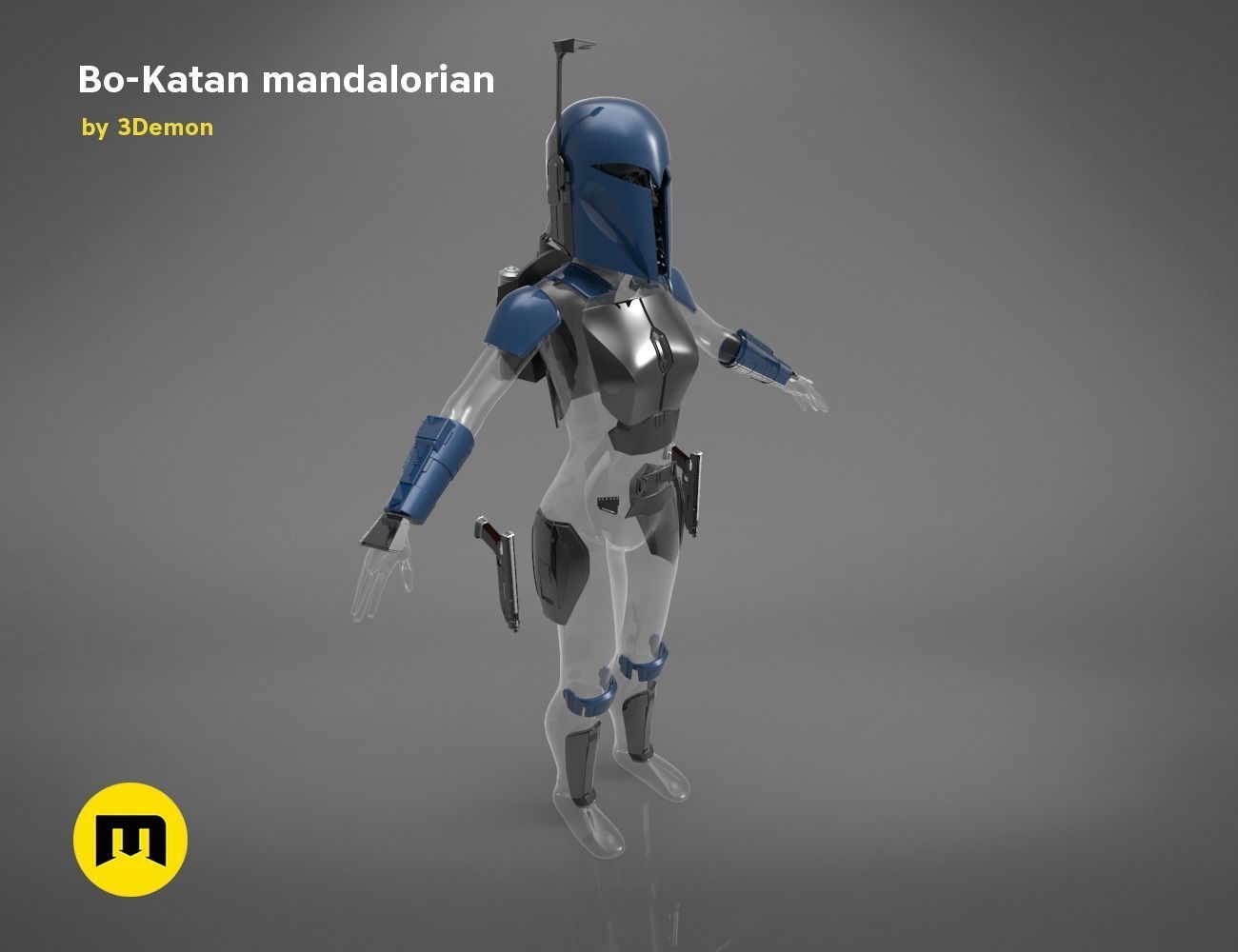 Bo-Katan Mandalorian Armor Set 3D print model_15