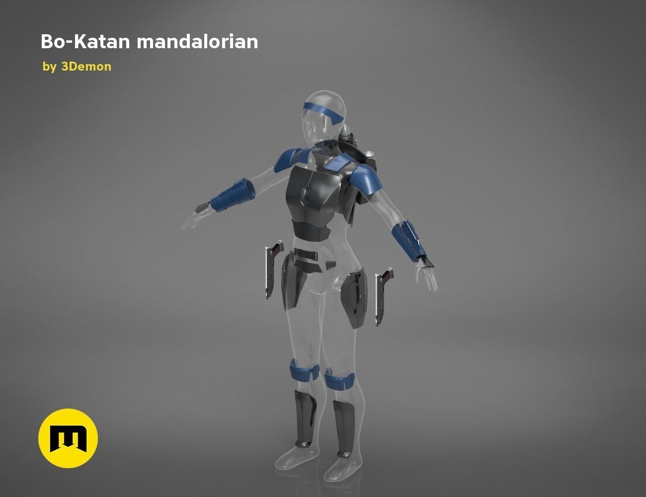 Bo-Katan Mandalorian Armor Set 3D print model_10