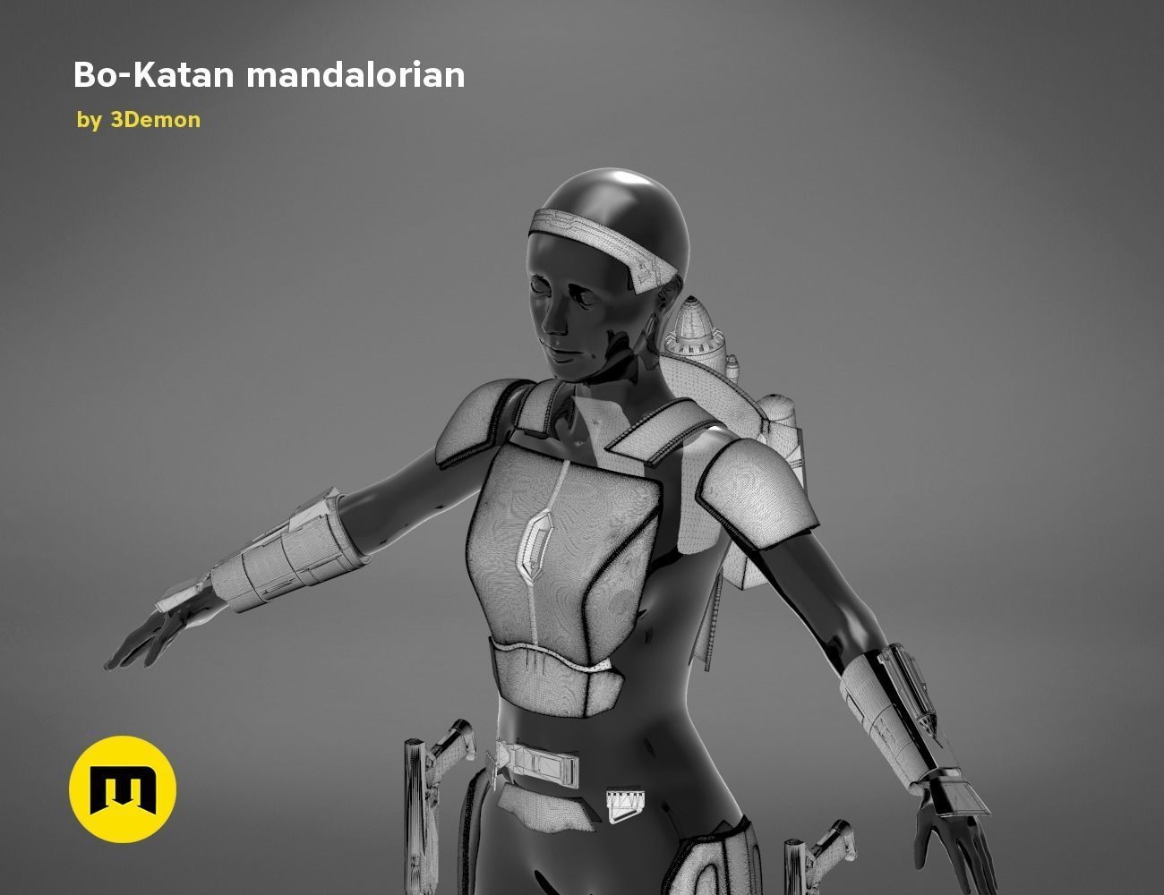 Bo-Katan Mandalorian Armor Set 3D print model_34