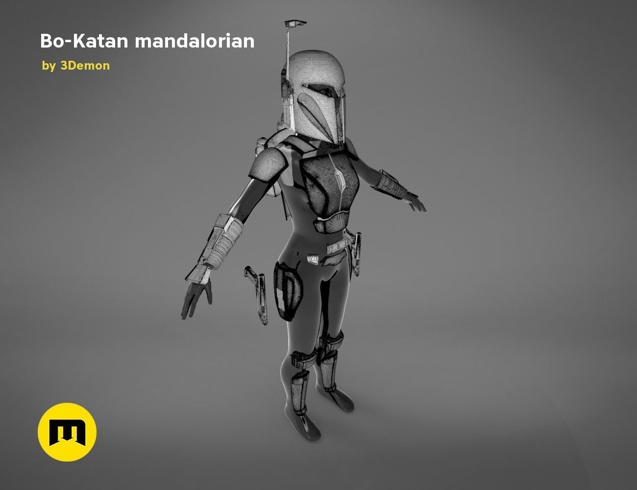 Bo-Katan Mandalorian Armor Set 3D print model_46
