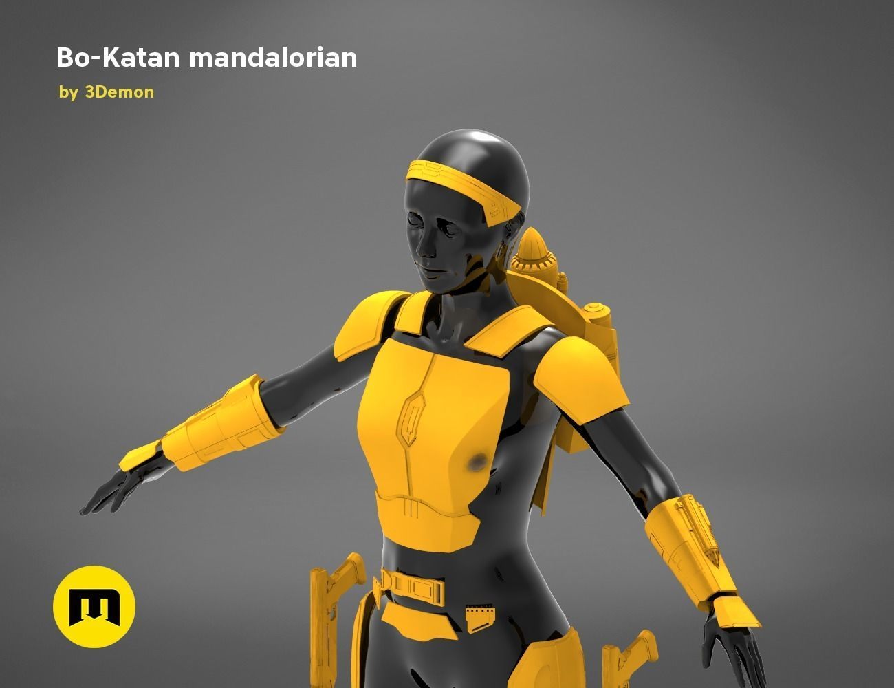 Bo-Katan Mandalorian Armor Set 3D print model_33