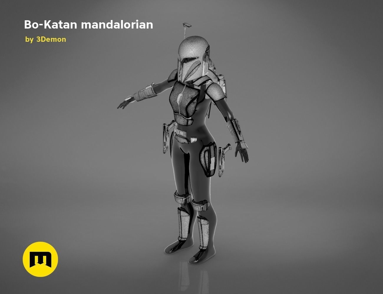 Bo-Katan Mandalorian Armor Set 3D print model_52