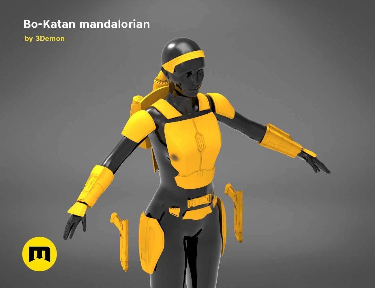 Bo-Katan Mandalorian Armor Set 3D print model_57