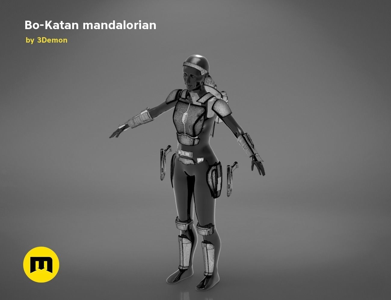 Bo-Katan Mandalorian Armor Set 3D print model_56