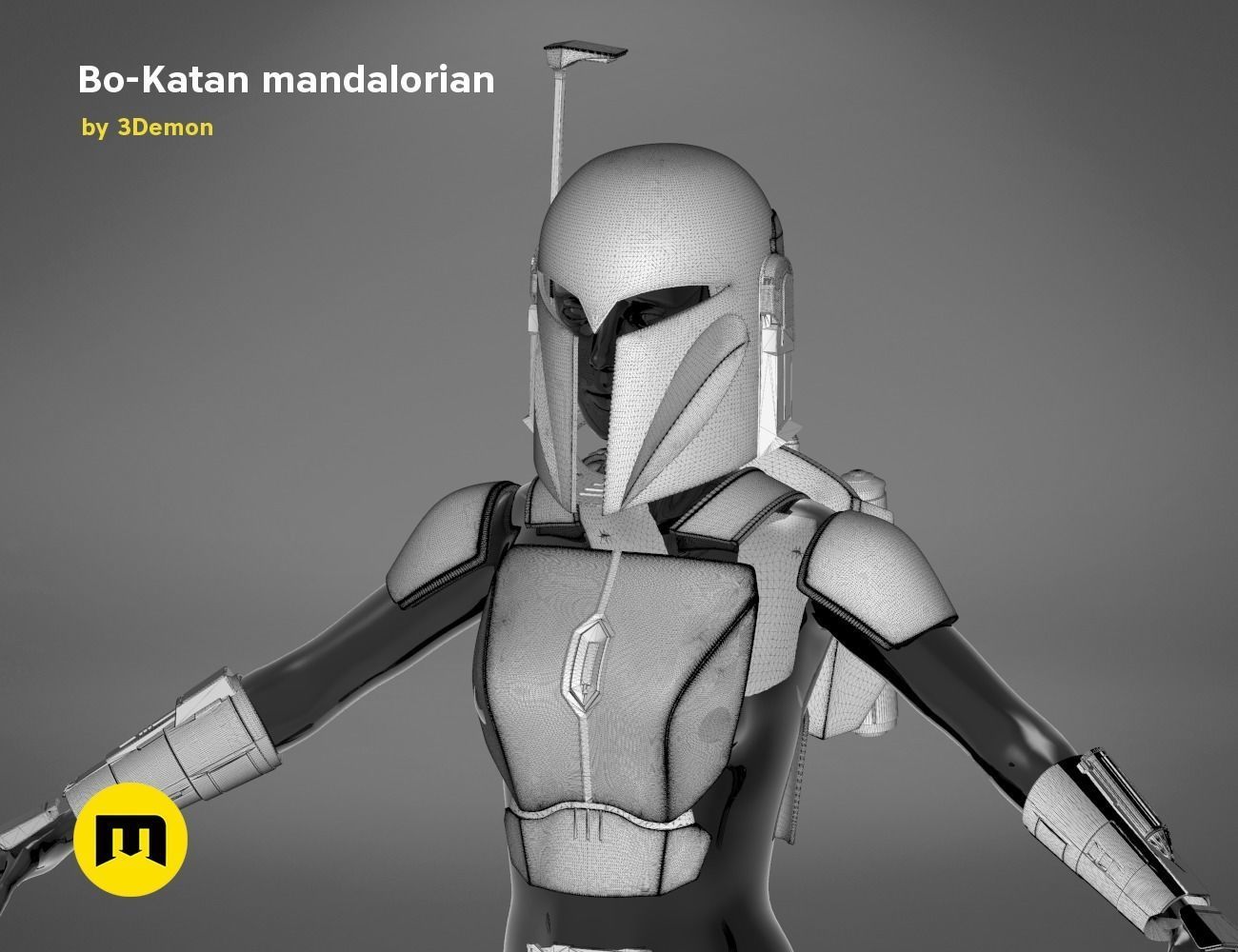 Bo-Katan Mandalorian Armor Set 3D print model_50