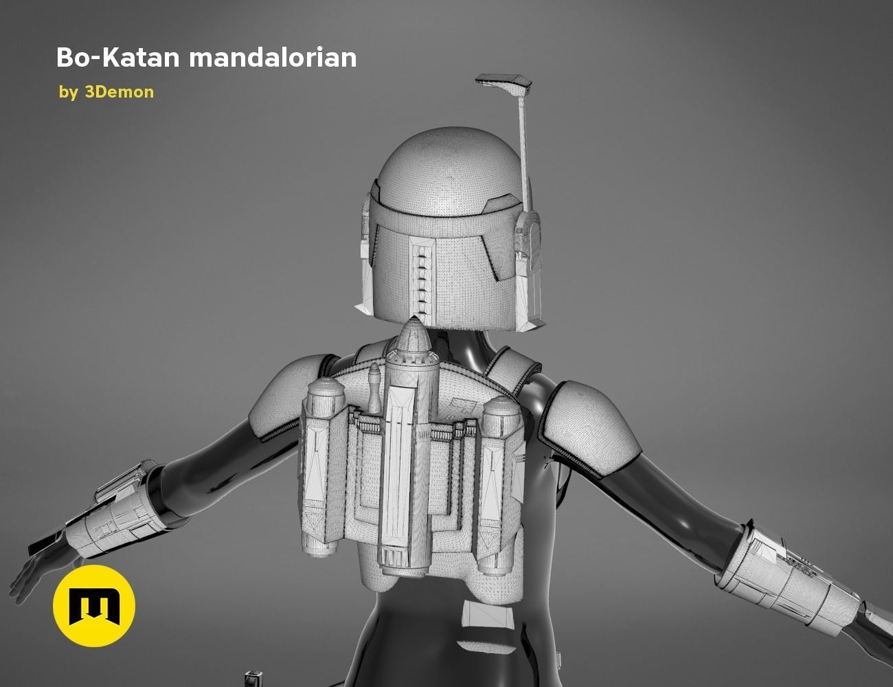 Bo-Katan Mandalorian Armor Set 3D print model_48