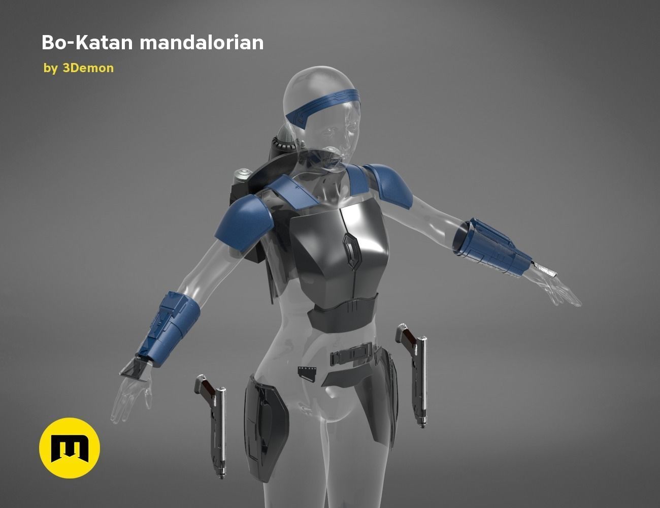 Bo-Katan Mandalorian Armor Set 3D print model_11