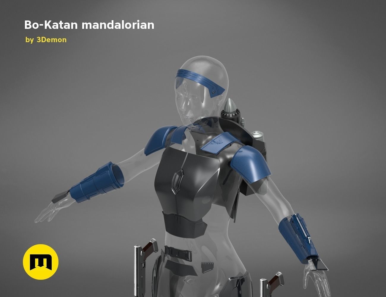Bo-Katan Mandalorian Armor Set 3D print model_2