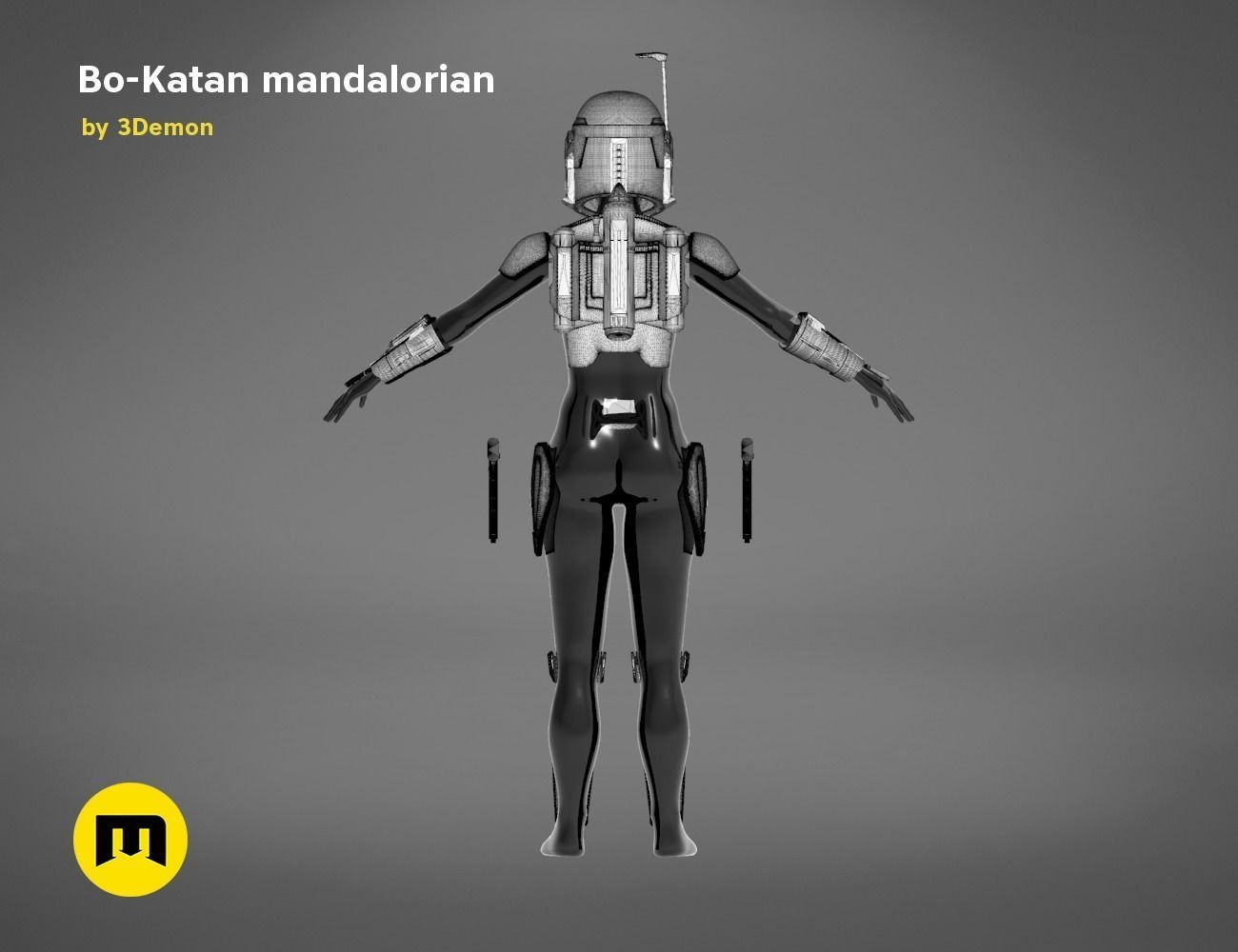 Bo-Katan Mandalorian Armor Set 3D print model_40