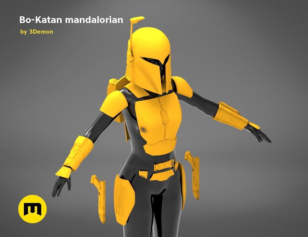 Bo-Katan Mandalorian Armor Set 3D print model_53