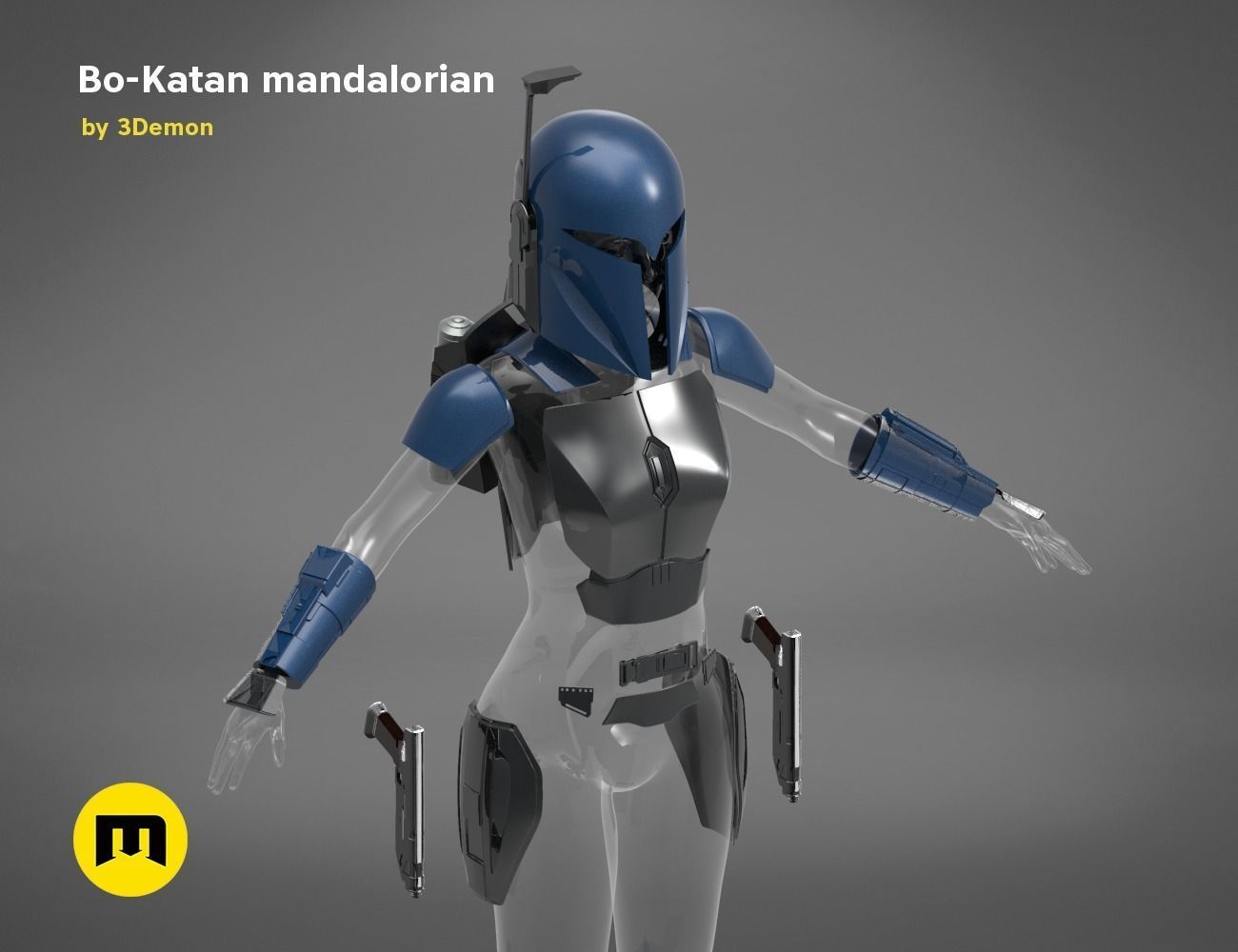 Bo-Katan Mandalorian Armor Set 3D print model_9