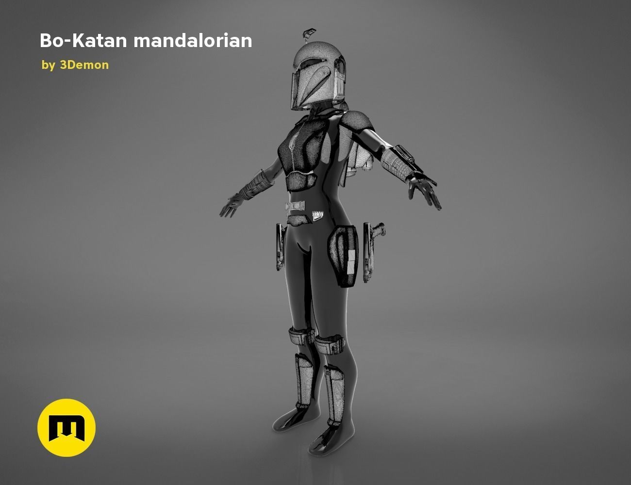Bo-Katan Mandalorian Armor Set 3D print model_36