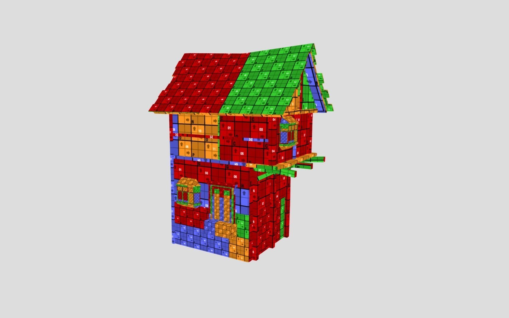 Medieval House Low-poly 3D model_8