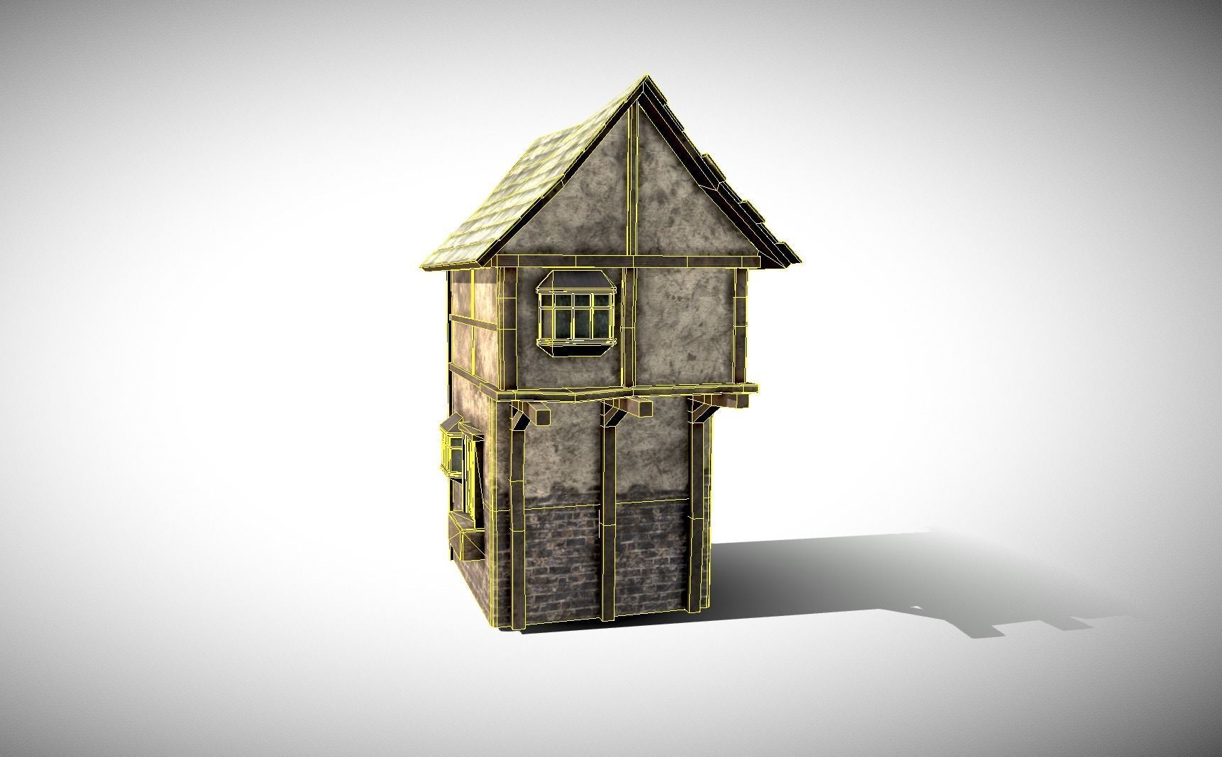 Medieval House Low-poly 3D model_11