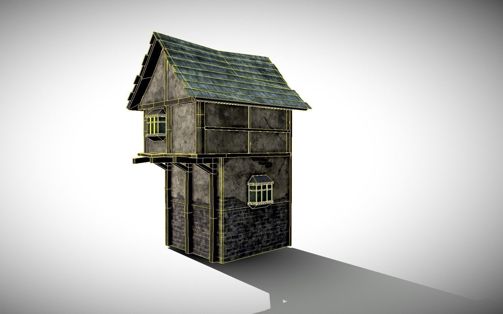 Medieval House Low-poly 3D model_12