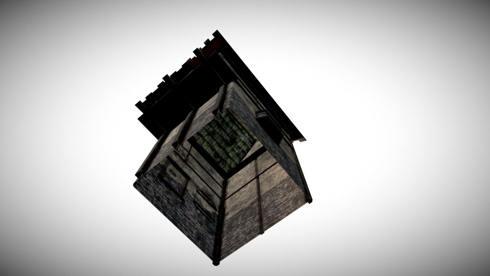 Medieval House Low-poly 3D model_6
