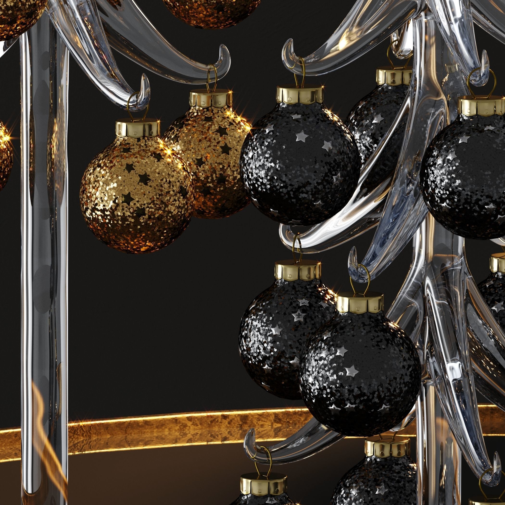 Stylish christmas decor 3D model_3